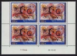 New Caledonia 'Life and Death' by Adrian Trohme Painting Block of 4 2002 MNH