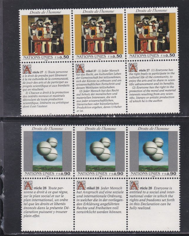 United Nations - Geneva # 234-235, Human Rights, With Labels, Mint NH 1/2 Cat.