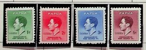 Papua New Guinea Sc 118-21 MNH SET of 1937 - King George VI Coronation isse