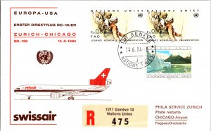 United Nations Geneva, Registered, First Flight, United States, Illinois