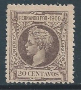 Fernando Po #80 MH 20c King Alfonso XIII Dated 1900