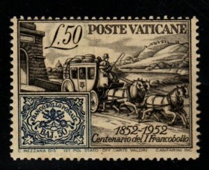 Vatican Scott 155 MH* Mail Coach stamp off center