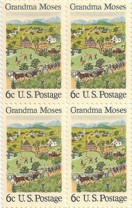 US 1370 July Fourth by Grandma Moses 6c block 4 MNH 1969