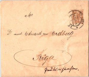 Austria 3h Emperor Franz Josef Wrapper 1904 Trieste to Riga, Russia.  Discolo...