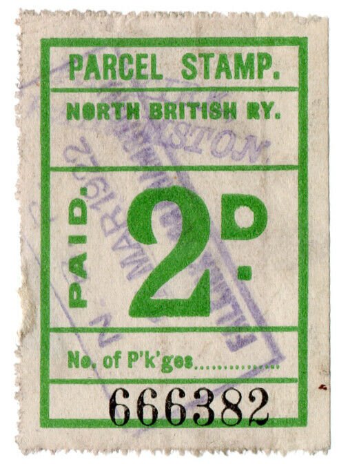 (I.B) North British Railway : Parcel Stamp 2d (Falkirk)