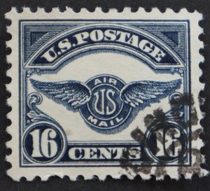 U.S. Used #C5 16c Emblem Air Mail, Superb. Cancel Clear of Design. A Gem!