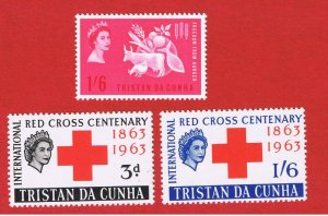 Tristan da Cunha #68-70  MNH OG  Hunger & Red Cross  Free S/H 