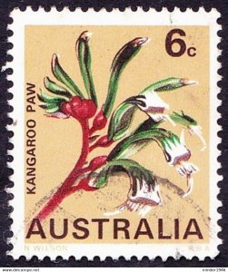 AUSTRALIA 1968 6c Multicoloured State Floral Emblems - Kangaroo Paw WA SG420 FU