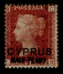 CYPRUS QV SG9ab, ½d on 1d red, M MINT. Cat £450. SURCH DOUBLE