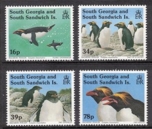 SOUTH GEORGIA 1993 Macaroni Penguins; Scott 170-73, SG 227-30; MNH