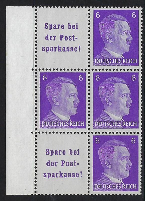 Germany Scott # 510 (4), label A18 (2), mint nh, se-tenant, Mi # S283