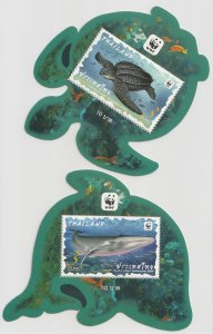 Thailand 2019 Preserved Wild Animals WWF Whale Turtle odd shaped S/S MNH C8