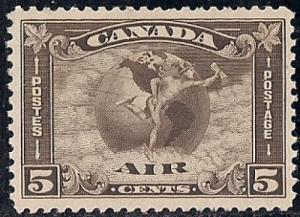 Canada #C2 5 cent Globe mint OG LH VF-XF