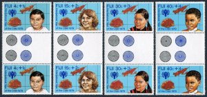 Fiji B7-B10 gutter, MNH. Michel 416-419. Year of Child IYC-1979. Map.