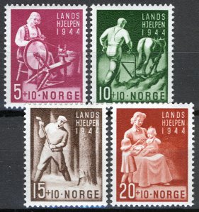 Norway 1944, Surtax set National Welfare MNH, NK 326-29