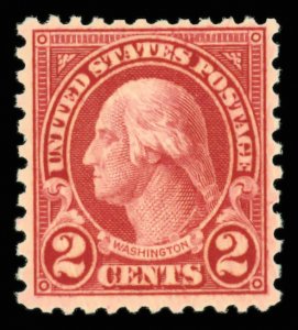 United States #579 Mint nh fine to very fine   Cat$140 1923, 2¢ Washington, ...