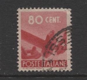 Italy - Scott 467 - Definitive -1945 -FU - Single 80c Stamp