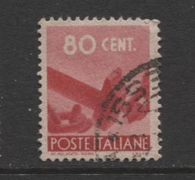 Italy - Scott 467 - Definitive -1945 -FU - Single 80c Stamp