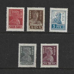 RUSSIA - 1923 SMALL DEFINITIVES - SCOTT 238 TO 214A - MH