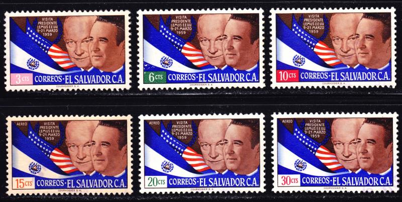 El Salvador Scott 703-705 / C184-C186  complete set  F to VF used.