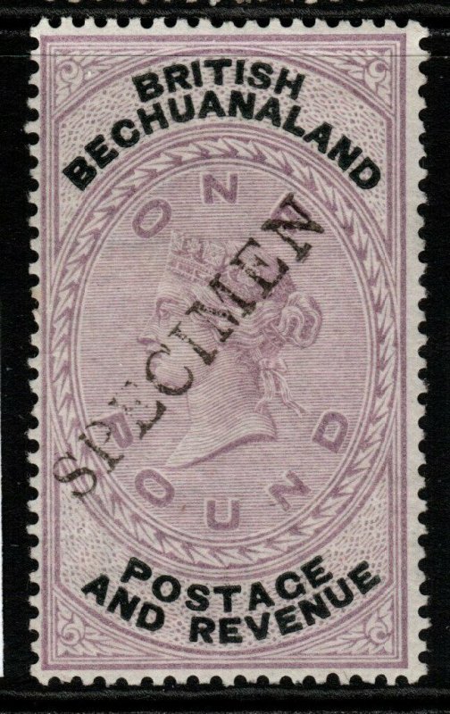 BECHUANALAND SG20s 1888 £1 LILAC & BLACK SPECIMEN MTD MINT