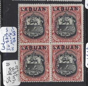 LABUAN (P1612B) 6C ARMS, LION SG 92B  BL OF 4  MNH