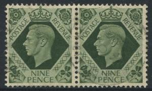 Great Britain - Scott 246 -KGVI Definitive -1937 -FU -Horiz.Pair of 9p Stamp