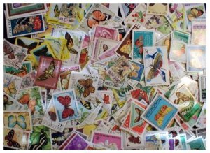 Butterflies on Stamps Collection - 500 Different Stamps