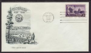 US 957 Wisconsin Artmaster U/A FDC