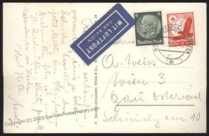 Germany 1938 Berlin Tempelhof Flughafen Airport Planes Airmail Vienna RPP 110506