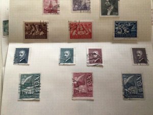 Czechoslovakia stamps on folded page  A11783