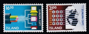 Iceland #  660-661,Europa - Data Transmission, Mint NH, 1/2 Cat.