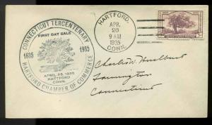 772 CONNECTICUT FDC HARTFORD, CT PLANTY #53 1st HARTFORD CHAMBER OF COMMERCE