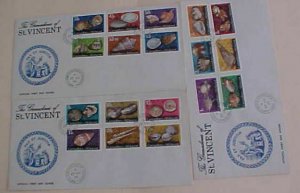 ST. VINCENT  GRENADINES FDC 1974 SET OF 18 DIFF. FACE VALUE OVER $10