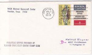 United States 1972 NASA Manned Spacecraft Center Texas Slogan Stamps Cover 22785