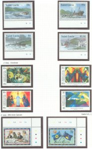 St. Lucia #1072/1086 Mint (NH) Single (Complete Set) (Art) (Paintings)