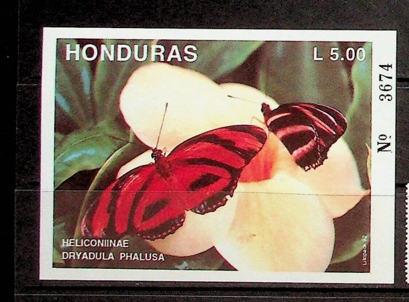 HONDURAS Sc 373 NH SOUVENIR SHEET OF 1992 - BUTTERFLIES