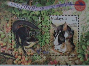 ​MALAYSIA-2002-SC#908- STAMP WEEK-LOVELY PET ANIMALS MNH -S/S-VF-LAST ONE