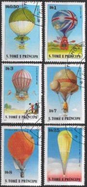 St Thomas & Prince Is.  1979  Set of 6. Aviation.  Balloons