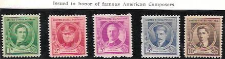 US #879-883 MNH American Composers