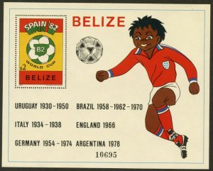 BELIZE Sc#607-608 1981 Spain '82 World Cup Soccer Souvenir Sheets Mint NH