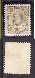 Canada-Sc#92- id658a-unused heavy hinged 7c olive bistre KEVII-1903-S/H fee refl