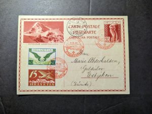 1929 Switzerland Postcard LZ 127 Graf Zeppelin Airmail Cover St Gallen to Zurich