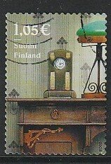 2008 Finland - Sc 1306 - used VF - 1 single - Clock and Lamp on Desk