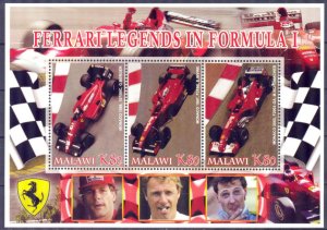 Malawi 2005 Racing Cars Ferrari Legends in Formula -1 ( III ) Sheet MNH