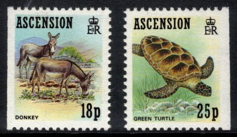 ASCENSION 1989 Donkey & Turtle; Scott 480-81; SG 510-11; MNH