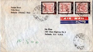 Italy 60L Naples Stamp Centenary (3) 1959 Bedonia, Parma Airmail to Palisade,...