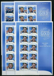 AUSTRALIA  2004 ATHENS OLYMPIC GAMES GOLD MEDALLISTS  SET OF 17  SHEET  MINT NH