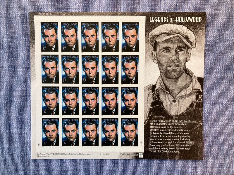 US 3911 Legends of Hollywood Sheet of HENRY FONDA