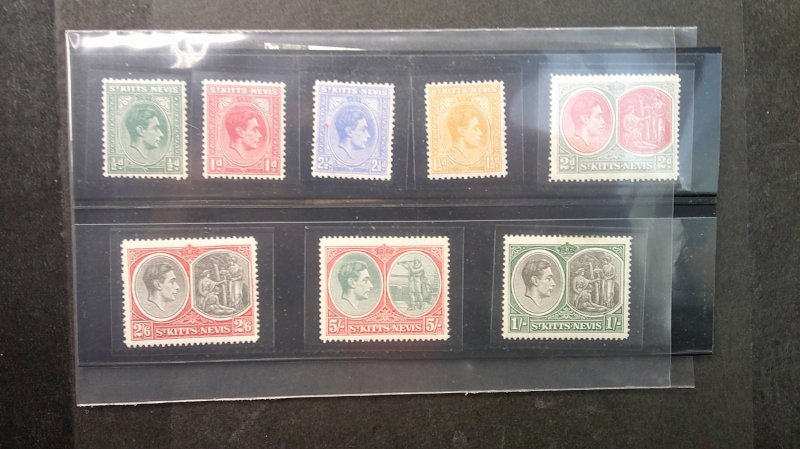 St. Kitts Nevis 1938-1948 Scott# 79-88b MNH VF-XF set of 10 Perf. 14 complete